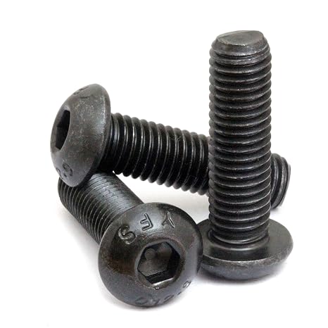 MonsterBolts - 1/4"-28 x 1/2" Button Head Socket Cap Screws, ASME B18.3, Alloy Steel, Black Oxide, 50 Pack
