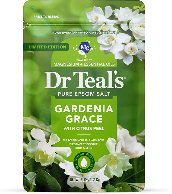 Dr Teal's Epsom Salt Magnesium Soak, Gardenia Grace, 3 lbs