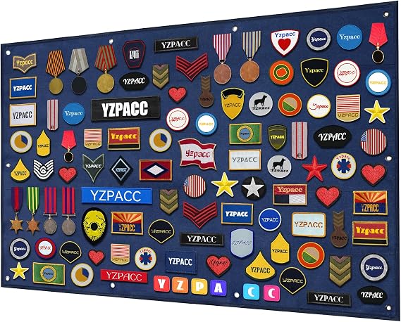 Tactical Patch Display Military Patch Holder Panel Foldable Patch Holder Panel for Military Army,Black Blue(42.5x27.5in/108x70cm)
