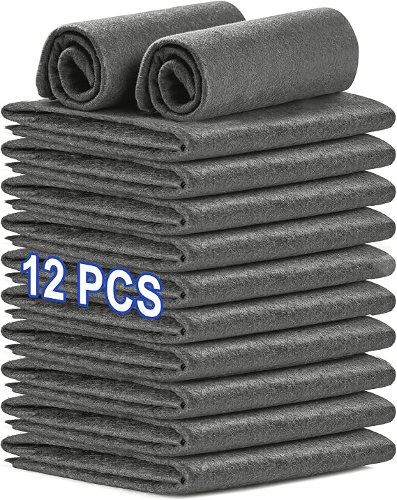 LILAC Thickened Magic Cleaning Cloth (12 Pack) - Microfiber Streak Free Lint Free Reusable Cleaning Cloths for Windows, Mirrors, Cars and Kitchen (9.8" x 12.6")