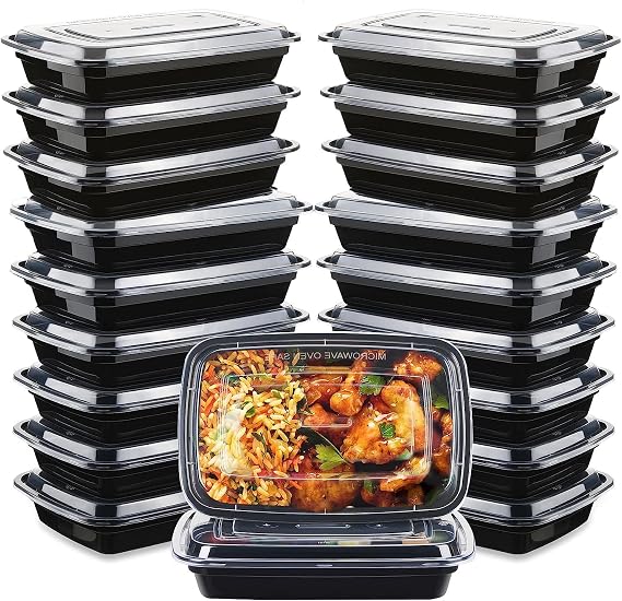 [20 Pack] Meal Prep Containers Reusable, Plastic Food Containers with Lids