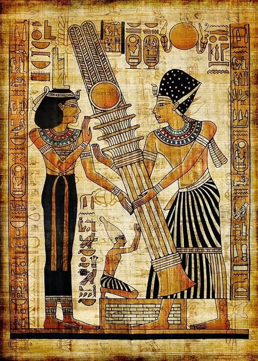 BELECO Egypt Backdrop for Photoshoot 6x8ft Fabric Ancient Egyptian Pharaoh Backdrop Hieroglyphic Egyptian Papyrus Culture Background Wallpaper Egyptian Theme Interior Decor Portrait Photo Studio Props
