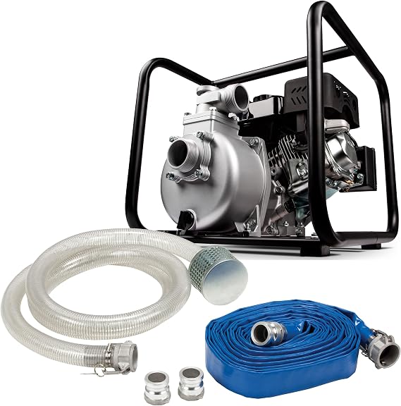 Red Lion 6RLAG-2LKIT Semi-Trash Gas Powered Pump/Hose Kit, 150 GPM, 208cc