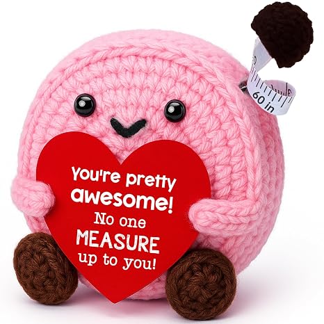 Inspirational Gifts for Women Valentines Day Birthday Encouragement Present for Daughter Mon Best Friend Sister Bestie, Emotional Positive Support Handmade Crochet 60IN Measure Tape Retractable