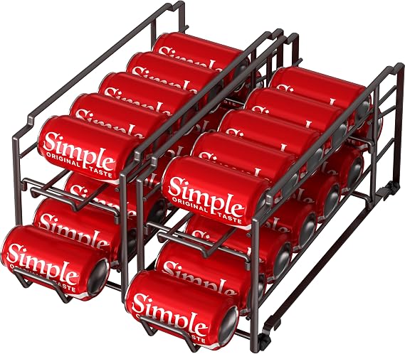Simple Houseware 2-Pack Stackable Beverage Soda Can Dispenser Rack, Bronze