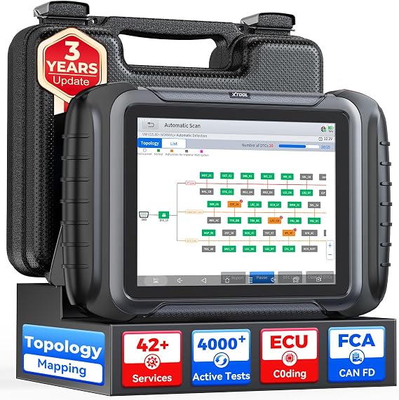 XTOOL D8S AI-Assisted Bidirectional OBD2 Scanner with Topology Mapping | 2026 Upgrade of XTOOL D8, Scan Tool 42+ Reset, Full System Automotive Scanner Diagnostic Tool, PMI for Ford, FCA/CANFD/DoIP