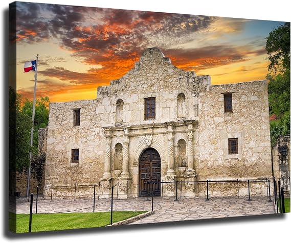 ESasam Canvas-The Alamo San Antonio Texas Poster Picture Print Canvas Wall Art Bedroom Office Room Living Room Decor Gift (unframed,12x18inch)