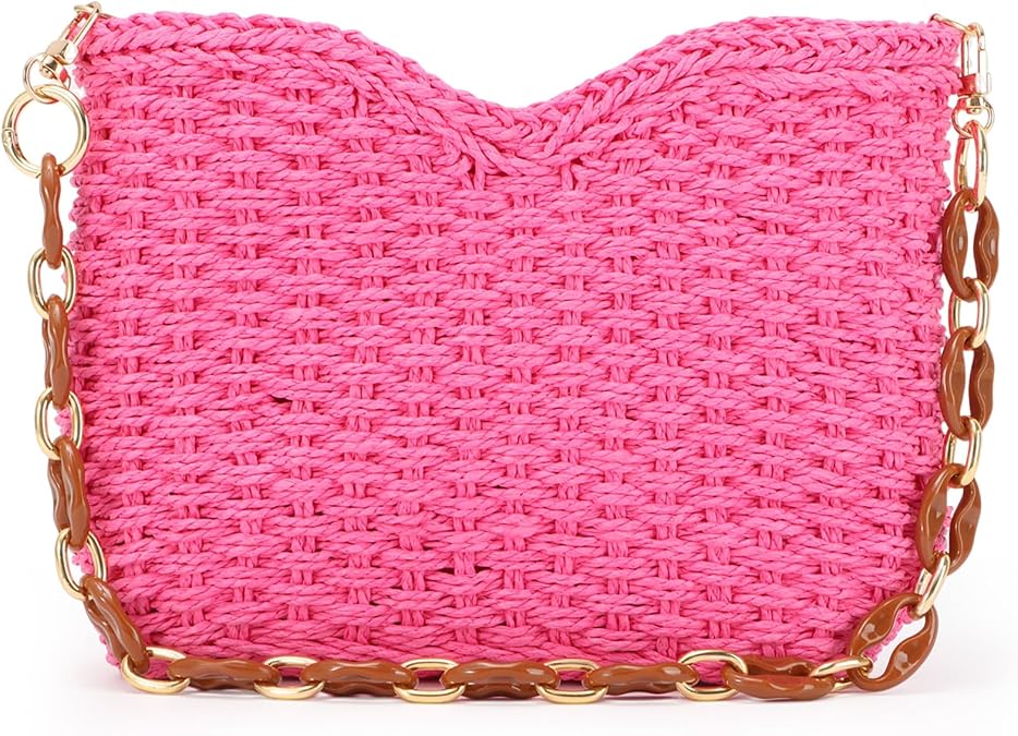GOKTOW Straw Purse Bag,Woven Handbag,Summer Purse,Raffia Tote CrossBag for Beach Summer Travel