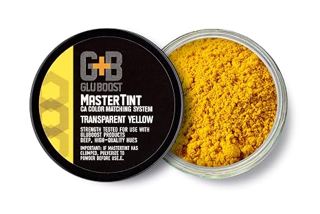 GluBoost MasterTint Jars Long-Lasting Color Additives for Perfect Color Matching Works with MasterGlu & Fill n Finish Pro No Solvent Needed - Yellow