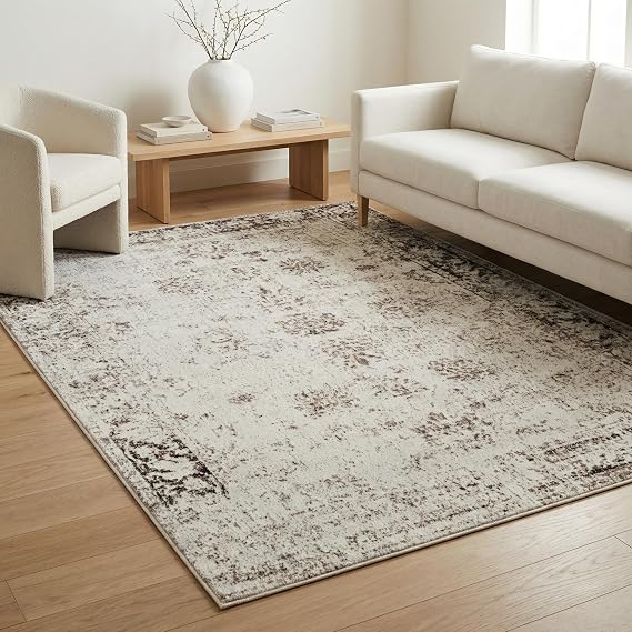 Unique Loom Sofia Collection Area Rug - Casino (6' 1" x 9' Rectangle, Beige/ Tan)
