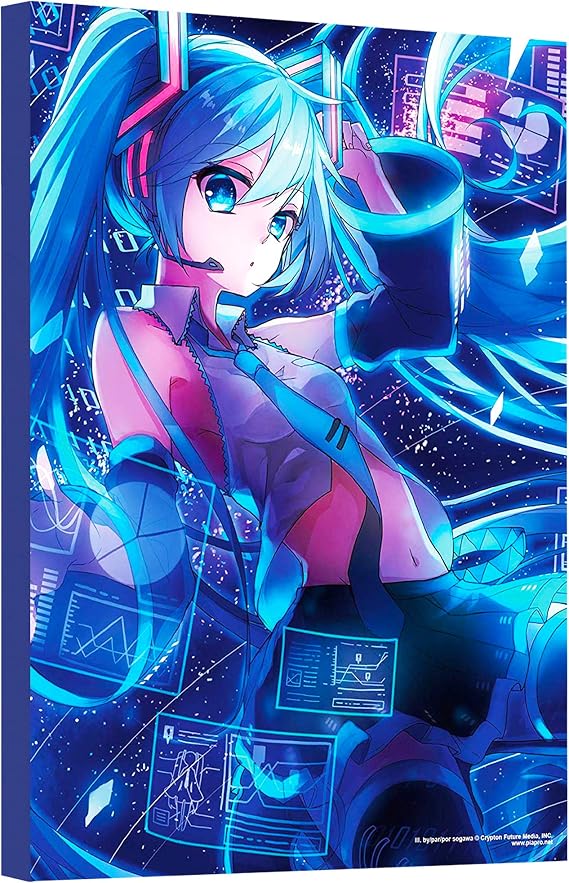 Hatsune Miku Poster Wall Art Set -- Mounted Hatsune Miku Screens Print (8"x11") (Hatsune Miku Room Decor)