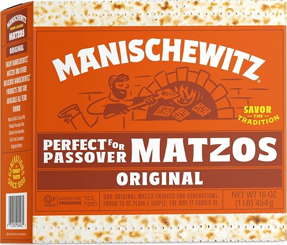 Manischewitz Passover Matzos Crackers, 1 LB | Fresh and Crispy Matzah