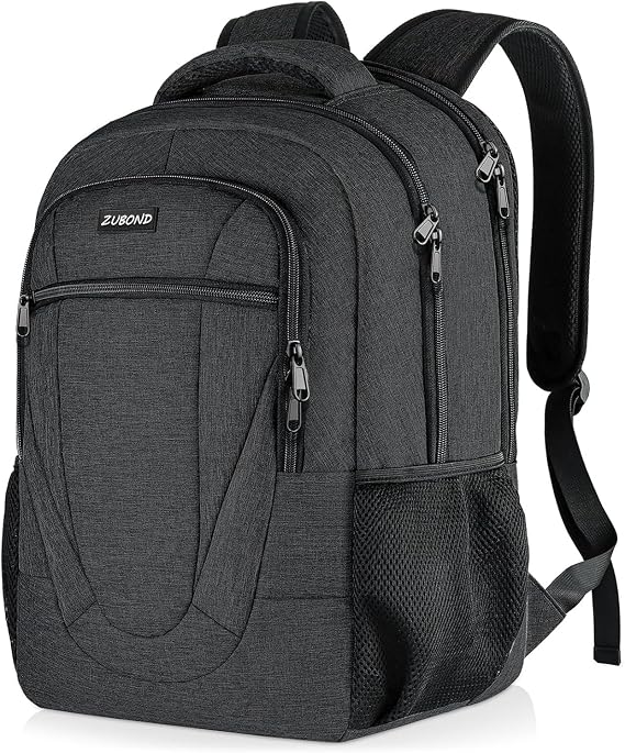 ZUBOND Backpack for Men and Women, School Backpack for Boys and Girls, 15.6 Inch Travel Laptop Backpack with USB Charging Port, Water Resistant Slim Sturdy College Computer Bag