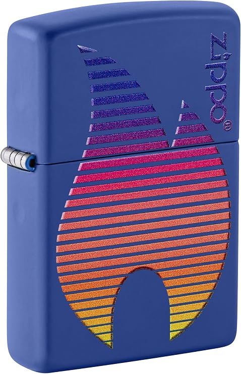 Zippo Design Royal Blue Matte Pocket Lighter