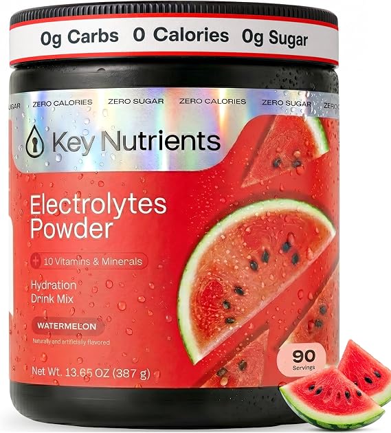 KEY NUTRIENTS Multivitamin Electrolytes Powder, Watermelon, 90 Servings