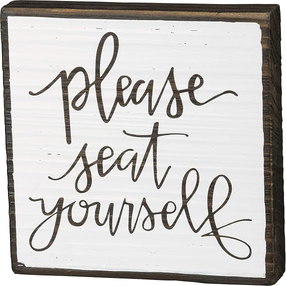 Primitives by Kathy Please Seat Yourself Inset Bathroom Home Decor Sign One Size