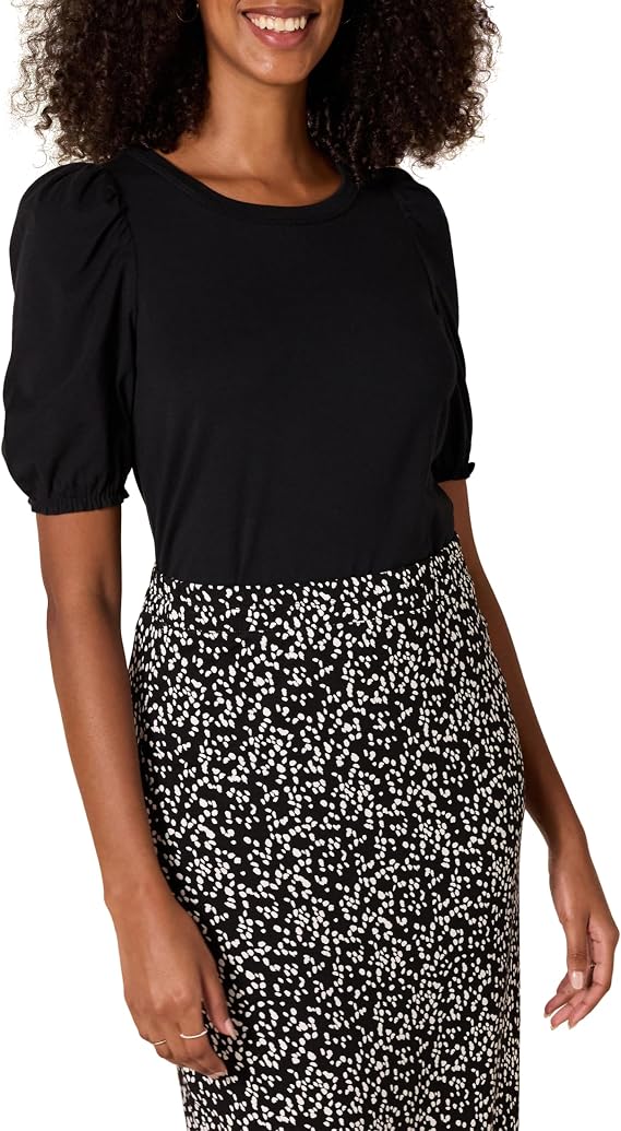 Amazon Essentials womens Classic Fit Puff Short Sleeve Crewneck T-shirt
