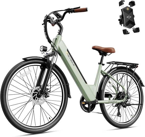 Heybike Cityscape 2.0 Electric Bike for Adults with Peak 1200W Motor, 468Wh Removable Battery, 50Miles 26" Electric Commuter Bike, 7-Speed,UL Certified
