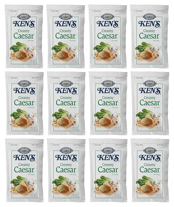 Ken's Steak House Creamy Caesar Dressing 1.5 oz Pouch | Gluten-Free | Made In America | 12 Pack