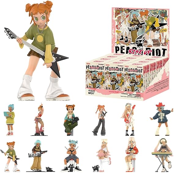 POP MART Peach Riot Rise Up Series Figures, 12PCs Peach Riot Blind Box Figures, Random Design Action Figures Collectible Toys Home Decorations, Holiday Birthday Gifts for Boys and Girls, Whole Set