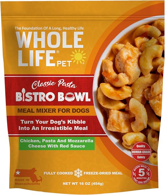 Whole Life Pet Bistro Bowl for Dogs - Human Grade Meal Mixer Food Topper - Healthy Whole Food Ingredients, Protein Rich, All Natural - Picky Eaters