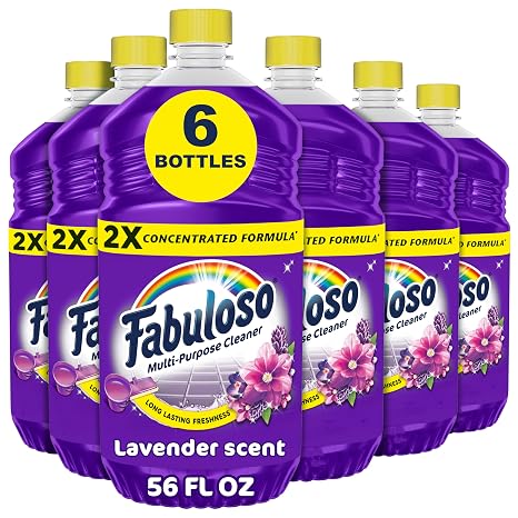 Fabuloso 2X Multi-Purpose Cleaner, No Rinse Floor Cleaner, Long-Lasting Freshness, Lavender Scent, 56 fl oz