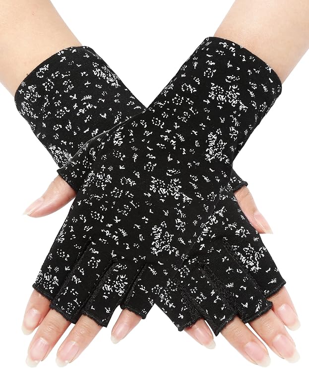 Maxdot Women Sunblock Fingerless Gloves UV Protection Driving Gloves Summer Mitten Non Slip for Outdoor Cycling Manicures