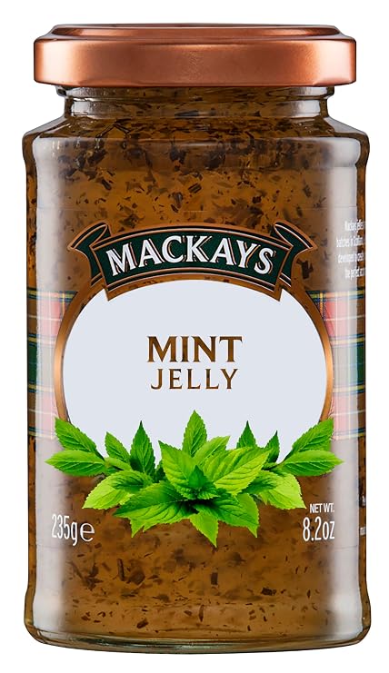 Mackays Mint Jelly - Premium Quality, All-Natural, Authentic Scottish Recipe, Versatile Culinary Companion, No Artificial Preservatives, Perfect for Lamb, Pork, Chicken, Sandwiches, Salads, and Cheese Boards (8.2oz)