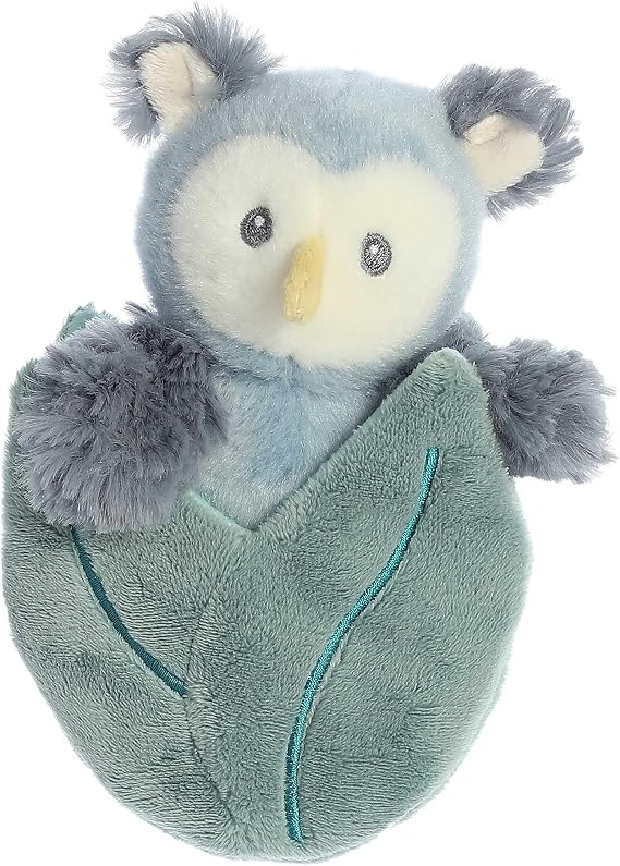 Ebba Playful Pocket Peekers Ollie Owl Baby Stuffed Animal - Soft & Cuddly Toy - Interactive Playmate & Comforter - Blue 5.5 Inches