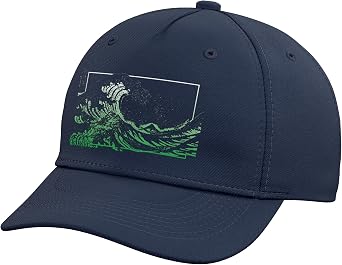 Green Great Wave Off Kanagawa Green Color Graphic Adjustable Baseball Hat