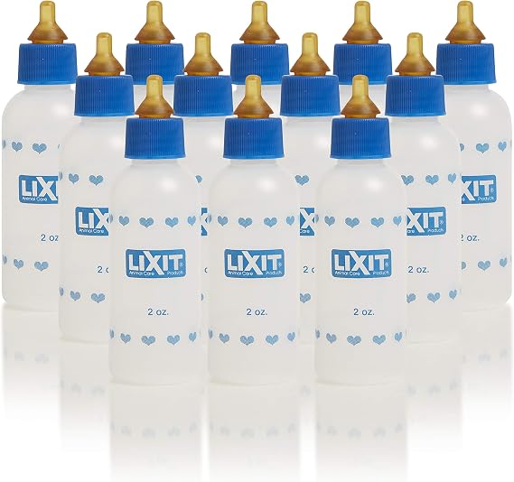 Lixit 2 Ounce Nursing Bottle for Kittens Small Puppies, and Small Animals - Made in USA (1 Pack, 2 Ounce)