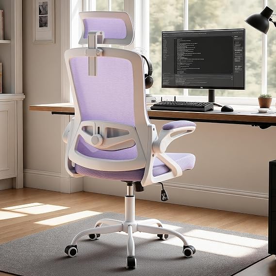 Ergonomic Mesh Office Chair with 2D Adjustable Headrest and Lumbar Support