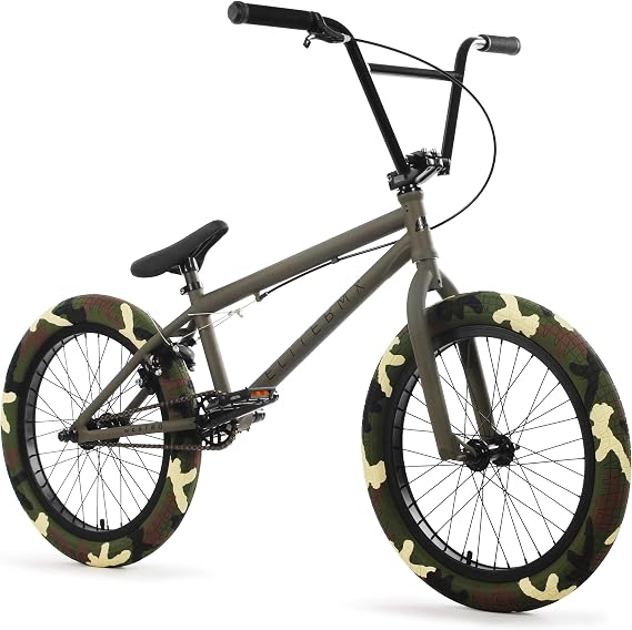 Elite BMX Bicycle 18", 20" & 26" Model Freestyle Bike - 3 Piece Crank (Army Camo, 20")