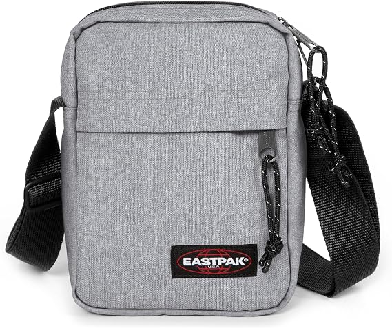 EASTPAK The One Compact Crossbody Bag with Multiple Zipped Pockets, Adjustable Strap, Everyday Utility, Sunday Grey