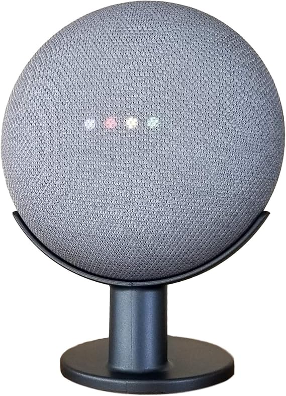 Mount Genie Pedestal for Nest Mini (2nd Gen) and Google Home Mini (1st Gen) | Improves Sound and Appearance | Cleanest Mount Holder Stand for Mini (Charcoal)