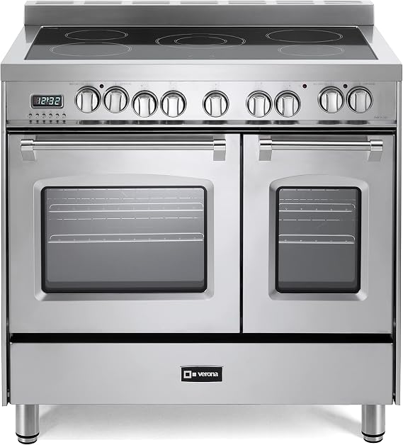 Verona Prestige Series VPFSEE365DSS 36 Inch All Electric Freestanding Range Double Oven Convection, 5 Radiant Elements in Stainless Steel