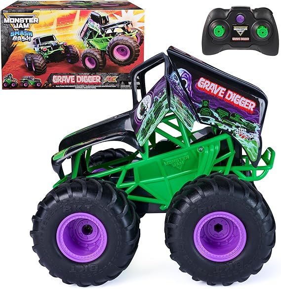 Monster Jam Smash & Bash Grave Digger RC Truck 1:15 Scale Vehicle