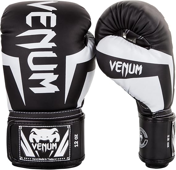 Venum Elite Boxing Gloves - Black/White - 14 oz