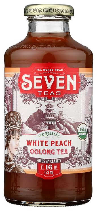 Seven Teas, Tea White Peach Oolong Organic, 16 Fl Oz