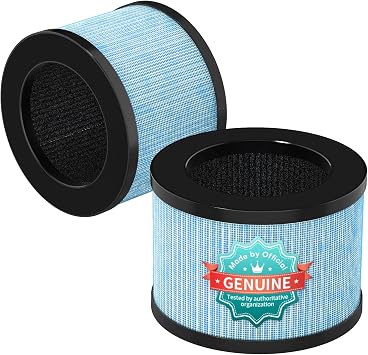 VOOPNU 2-Pack JH12 Replacement Filter, 4-Stage High Efficiency&Activated Carbon, for up to 99.97% of Pet Hair, Smoke, Harmful Particles and Common Household Pollutants, Stander Version, Blue
