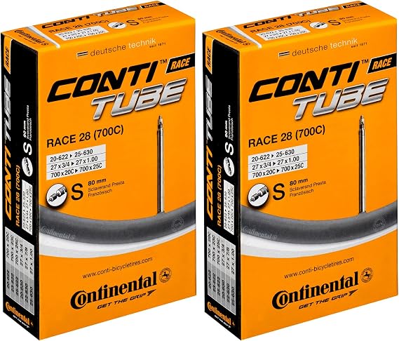 Continental Race 28 700 x 20-25c Inner Tubes - Long Presta 80mm Valve (Pack of 2)