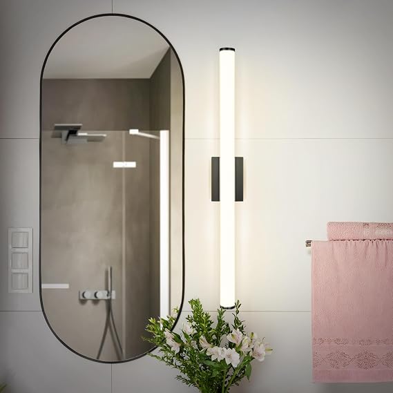 ASD 36" LED Linear Vanity Light Fixture, Modern Bathroom Sconce 3 Color 3000K-5000K, Dimmable, 30W 2100LM, Energy Star & ETL Listed Over Mirror Makeup Slim Bar for Bedroom, Cabinets Black