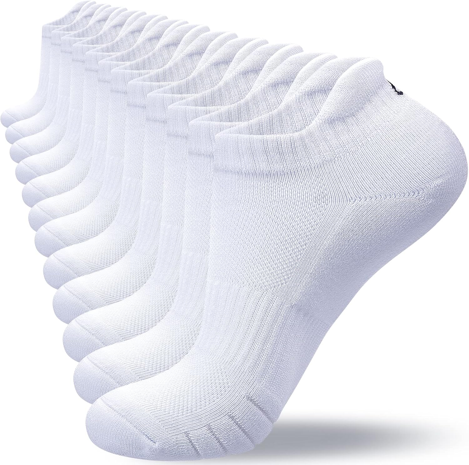 Natugloe Trainer Socks Cushioned Anti-Blister Ankle Socks Breathable Sports Running Athletic for Men Women 6 Pairs