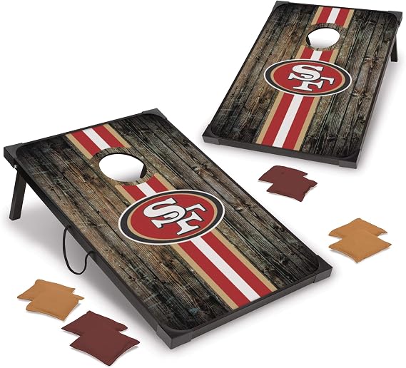 Wild Sports NFL, MDF Cornhole Set, 2 Boards & 8 Cornhole Bags | Officially Licensed, Direct Print Team Graphics, Great for Backyard Tailgates, Corn Hole Games for Adults, 2 to 4 Players