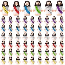 60Pcs mini figures, Set of Decorative Figures, Ideal for Home and Office Display, Assorted Colours Including Cream, Red, Yellow, Blue, Purple and Green
