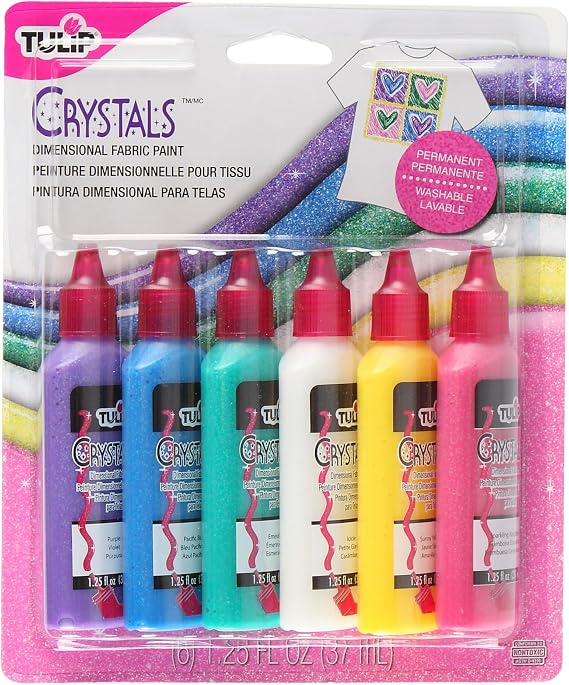 Tulip 15552 Tulip Fabric Paint Crystal (6 Pack), Multicolor