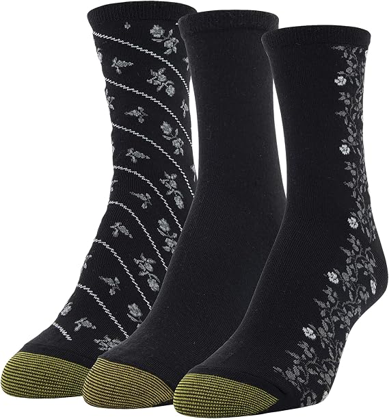 GOLDTOE Women's Designer Collection Midi Socks, 3-Pairs