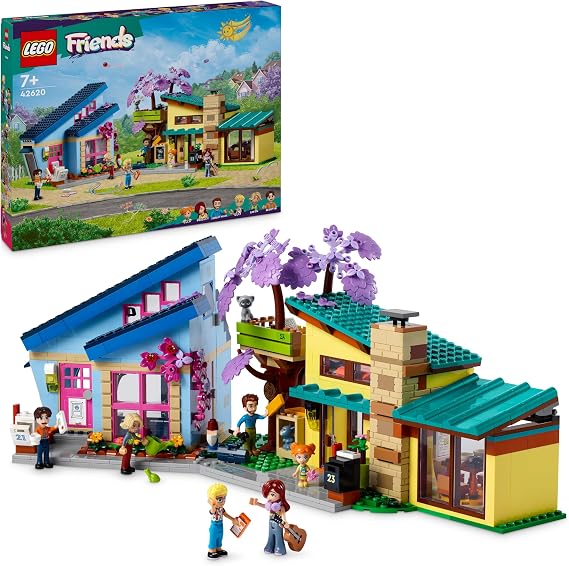 LEGO Friends Olly and Paisley's Family Houses Toy Dolls House Set for 7 Plus Year Old Girls Boys & Kids with Minidoll Characters Accessories and Pet Toys for Role Play Birthday Gifts 42620