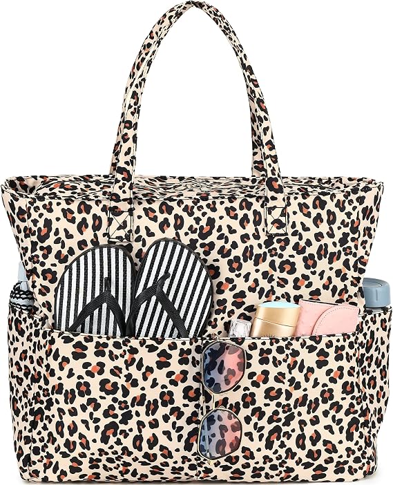 Bluboon Beach Bags for Women, Large Waterproof Tote Bag With Wet Compartment for Pool Weekender Travel Gym