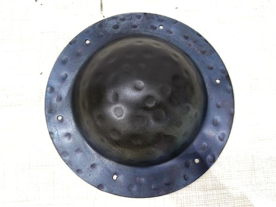 Shield Boss Hand Forged Iron Medieval Umbo Fully Functional Small 14g Mount Close Combat Grade Hema Hammerd Look for Norse Viking Black Death Shield (8 Inch)